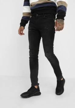 Pier One Jeans Skinny FitBlack Denim Uomo Jeans YO122G03X-Q11