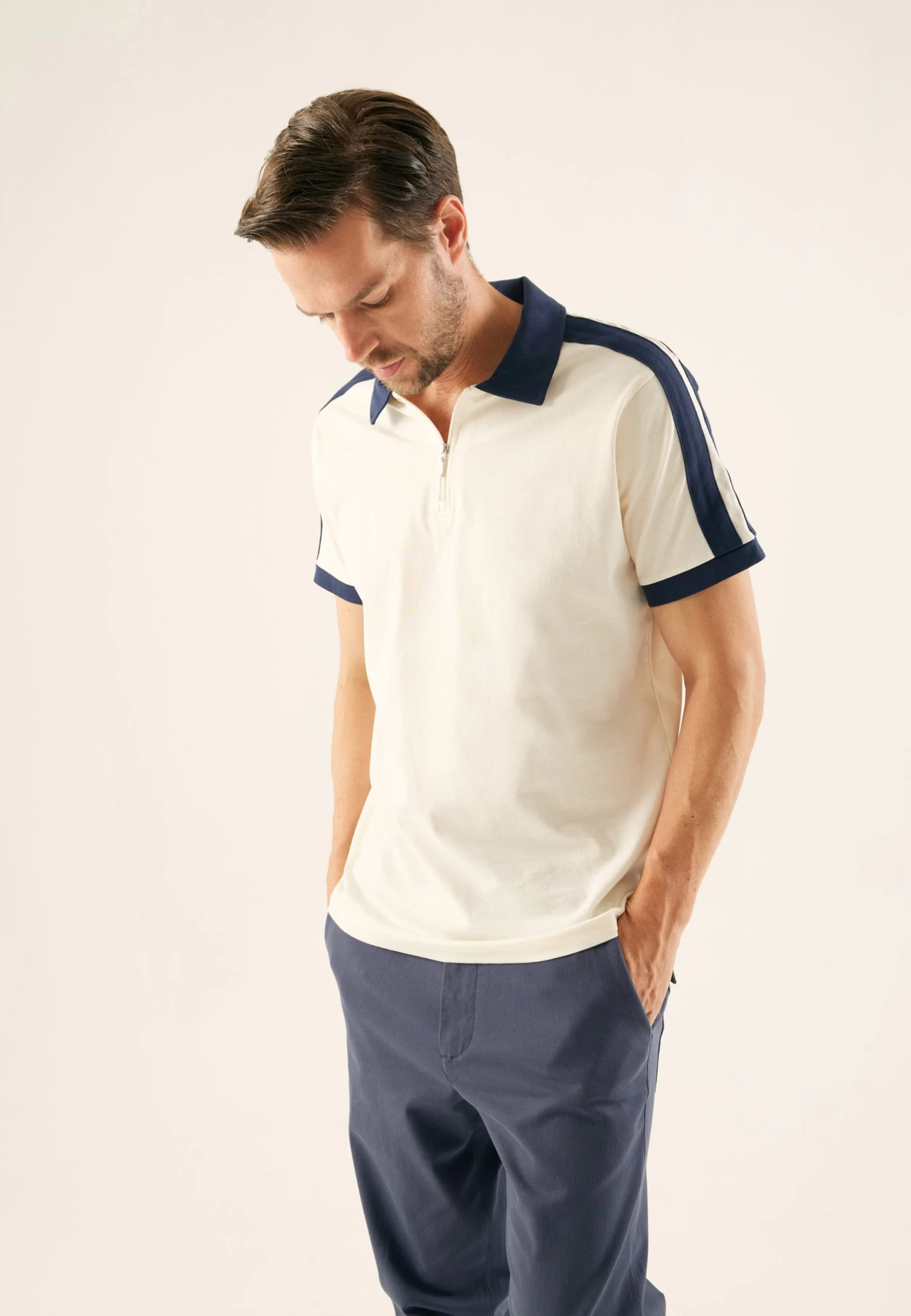 Pier One PoloOff-White Uomo T-shirt E Polo PI922P08B-A11