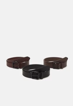 Pier One 3 Pack Unisex - Cintura - Black/Brown/Dark Brown