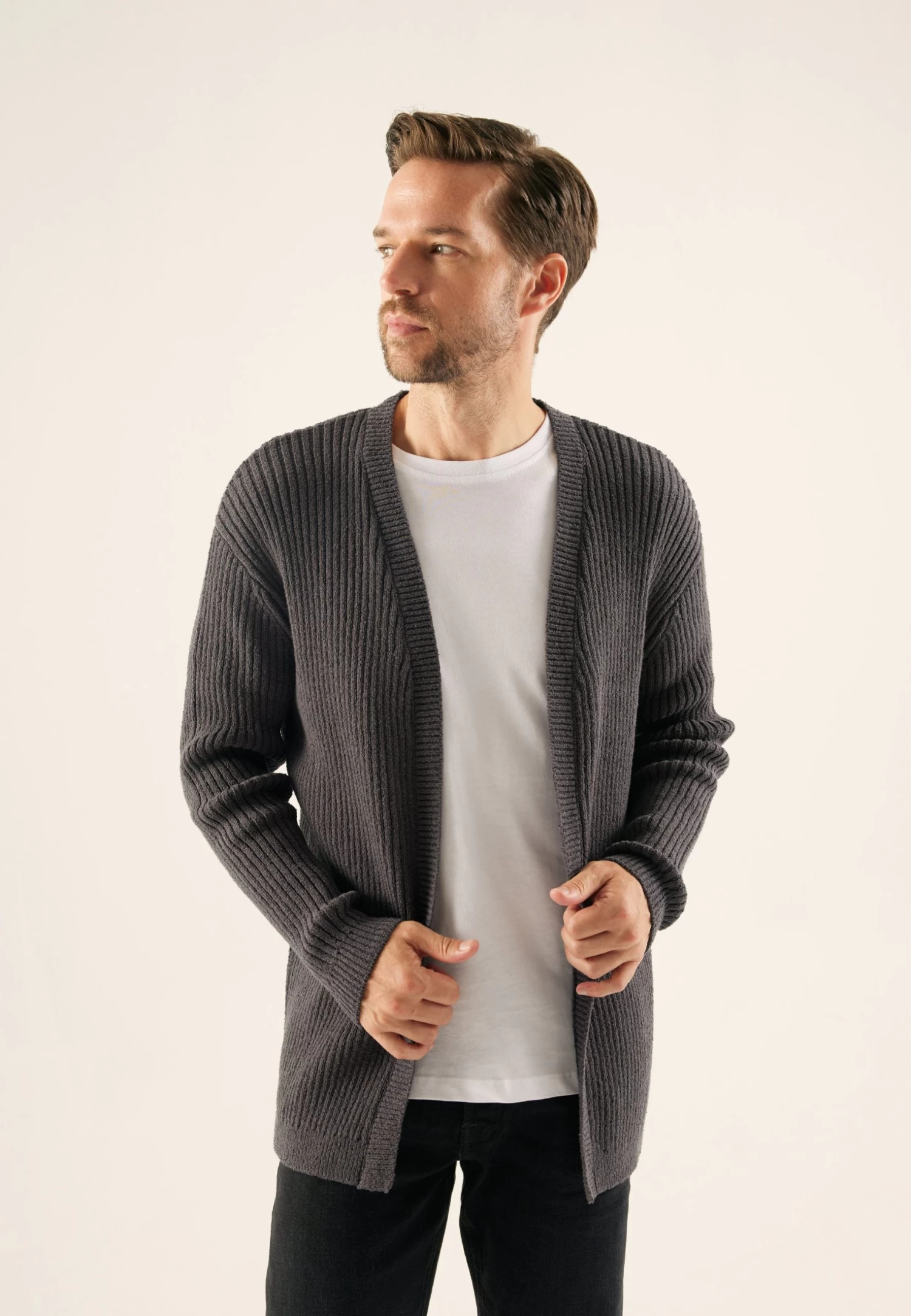 Pier One CardiganAnthracite Uomo Maglieria PI922Q0BV-Q11