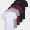 Pier One 5 PackPoloBlack/White/Bordeaux/Navy/Gray Marl Uomo T-shirt E Polo PI922P07F-Q11
