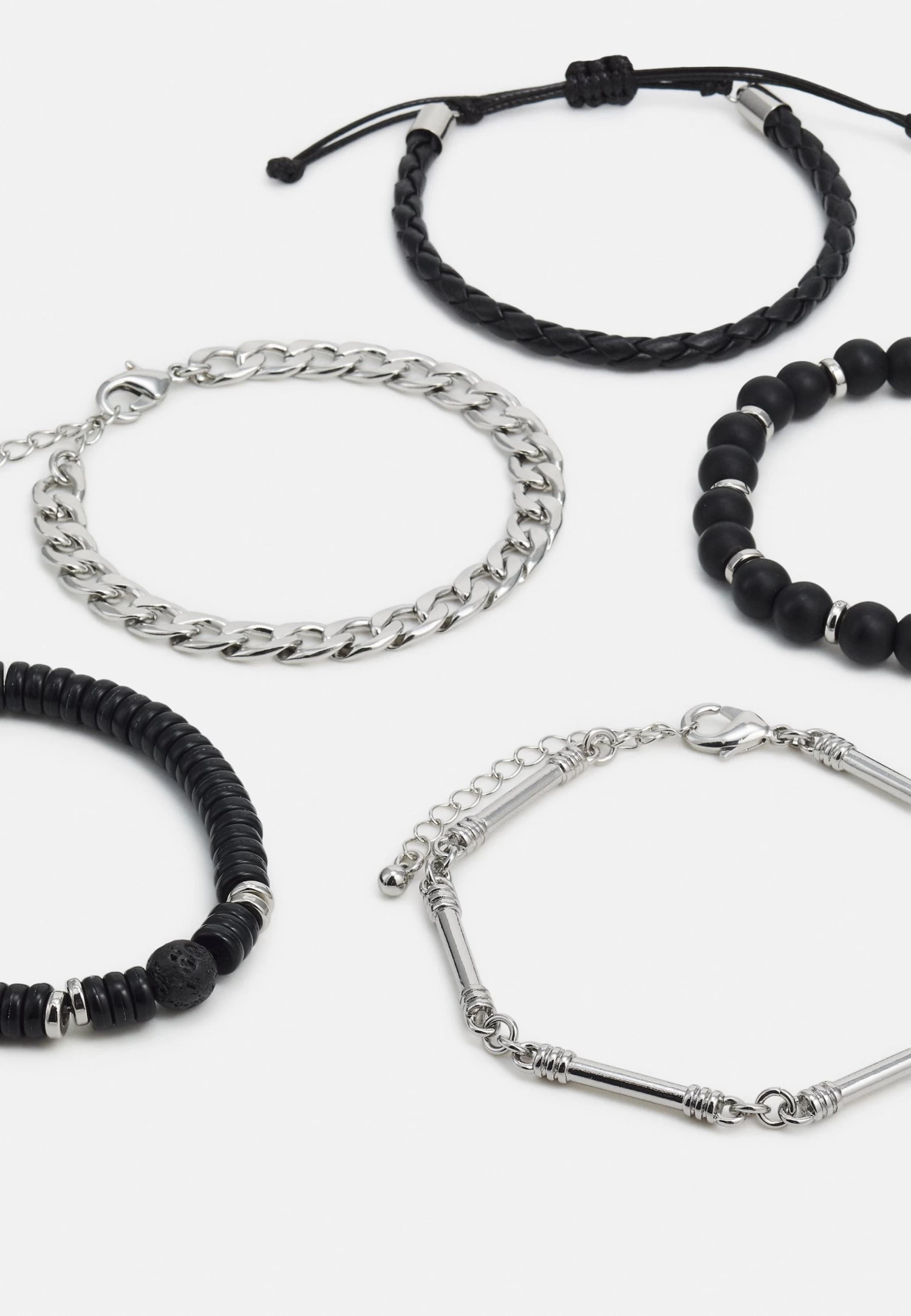 Pier One 5 PackBraccialeSilver-Coloured, Black Uomo Gioielli PI952L00T-D11 - immagine 3